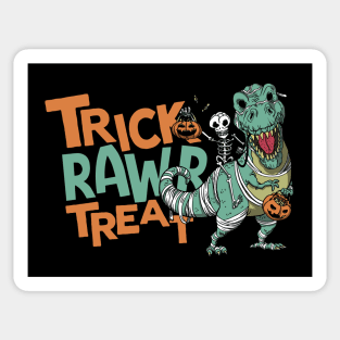 Trick Rawr Treat // Skeleton Riding T-Rex Sticker